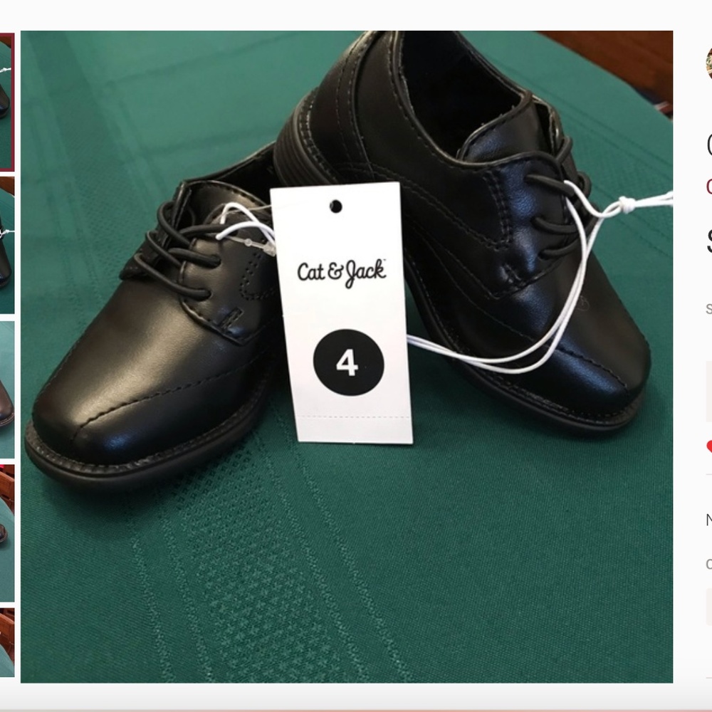 Cat & Jack Size 4 Toddler Boys Oxford Dress Shoes